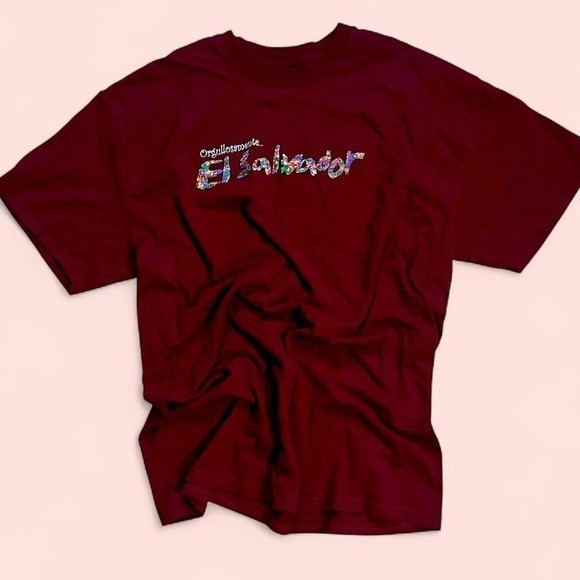 Burgundy El Salvador t-shirt Color multicolor SIZE Large