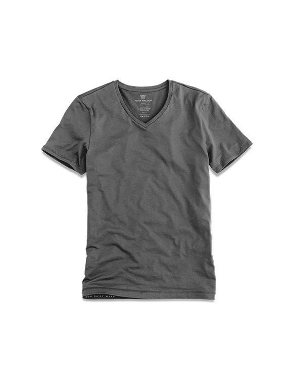 Mack Weldon Silver V-Neck T-Shirt Anti-Odor Ionic+ Gray/Black NWT