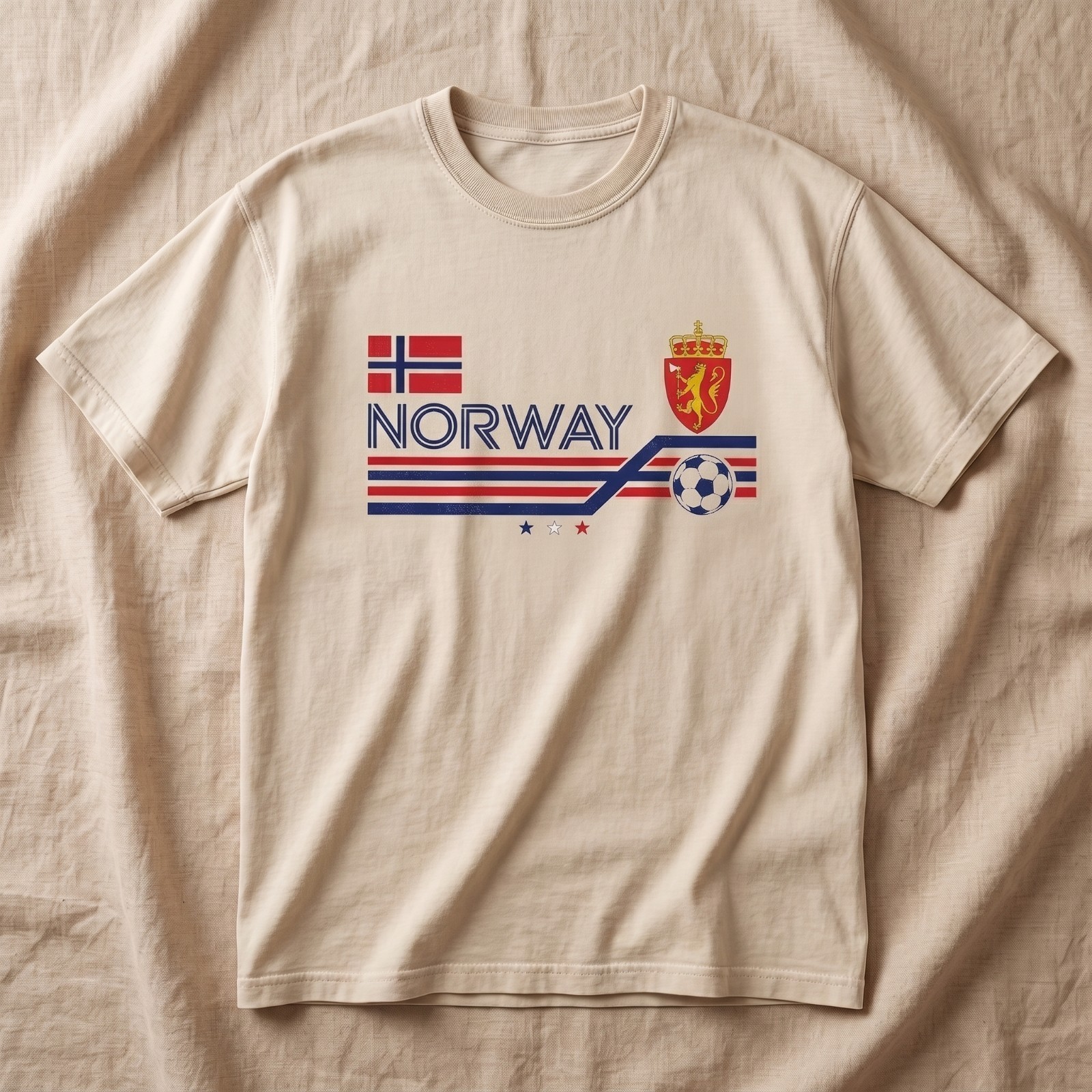 Norway Soccer Graphic T-Shirt Football Fan Vintage Unisex Tee
