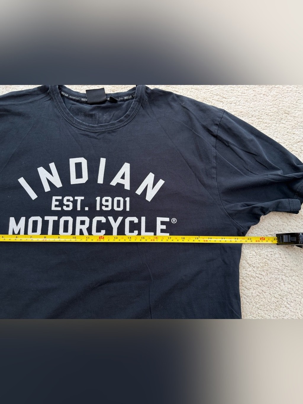 Indian Motorcycle Men’s Size Large Est. 1901 Black Logo T-Shirt