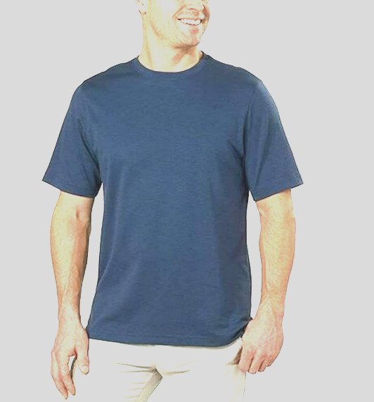 KIRKLAND Signature Men’s Short Sleeve 100% Cotton T-Shirt(Blue,XL)NWOTD