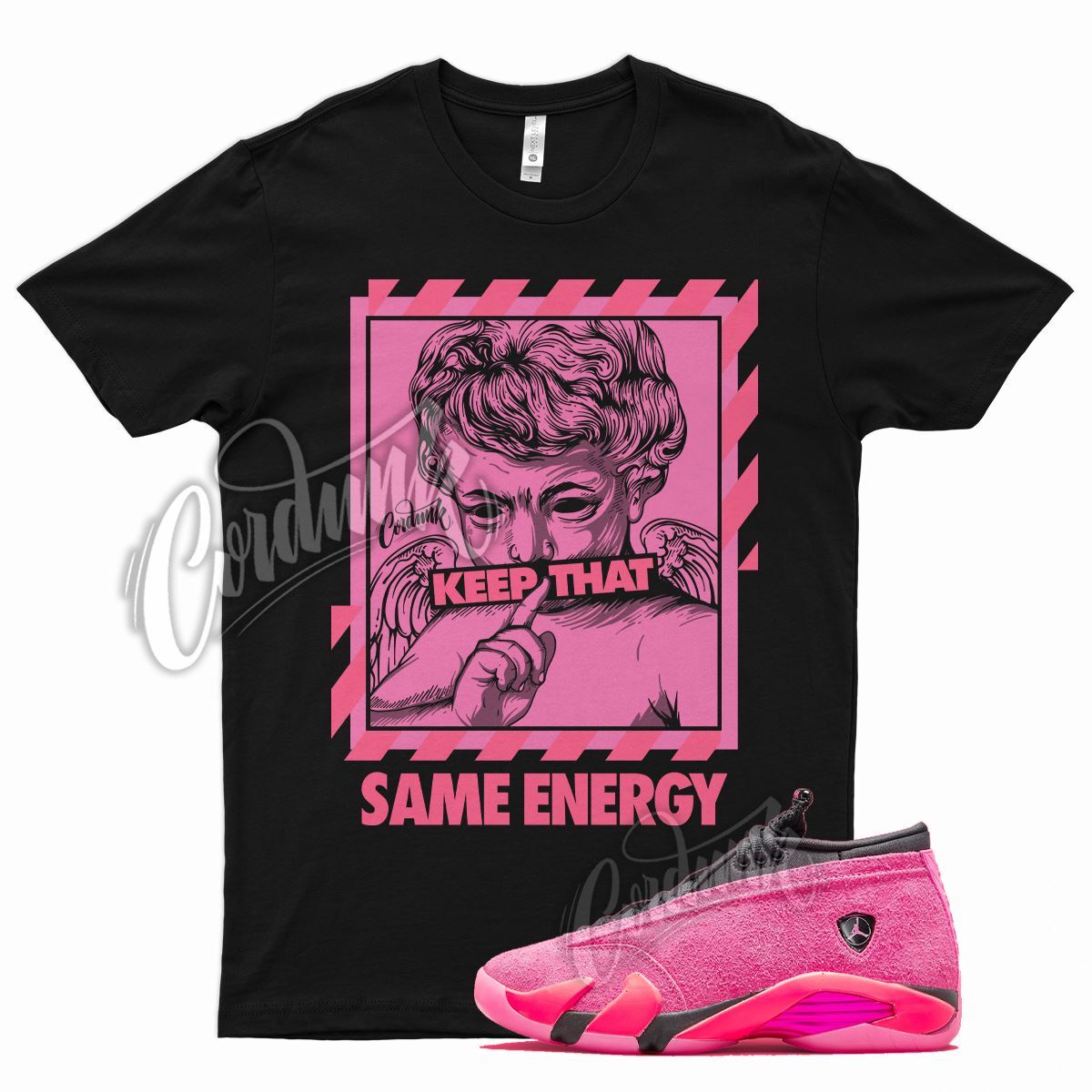 Black ENERGY T Shirt for Air J1 14 Shocking Pink Hyper Racer Punch Vivid