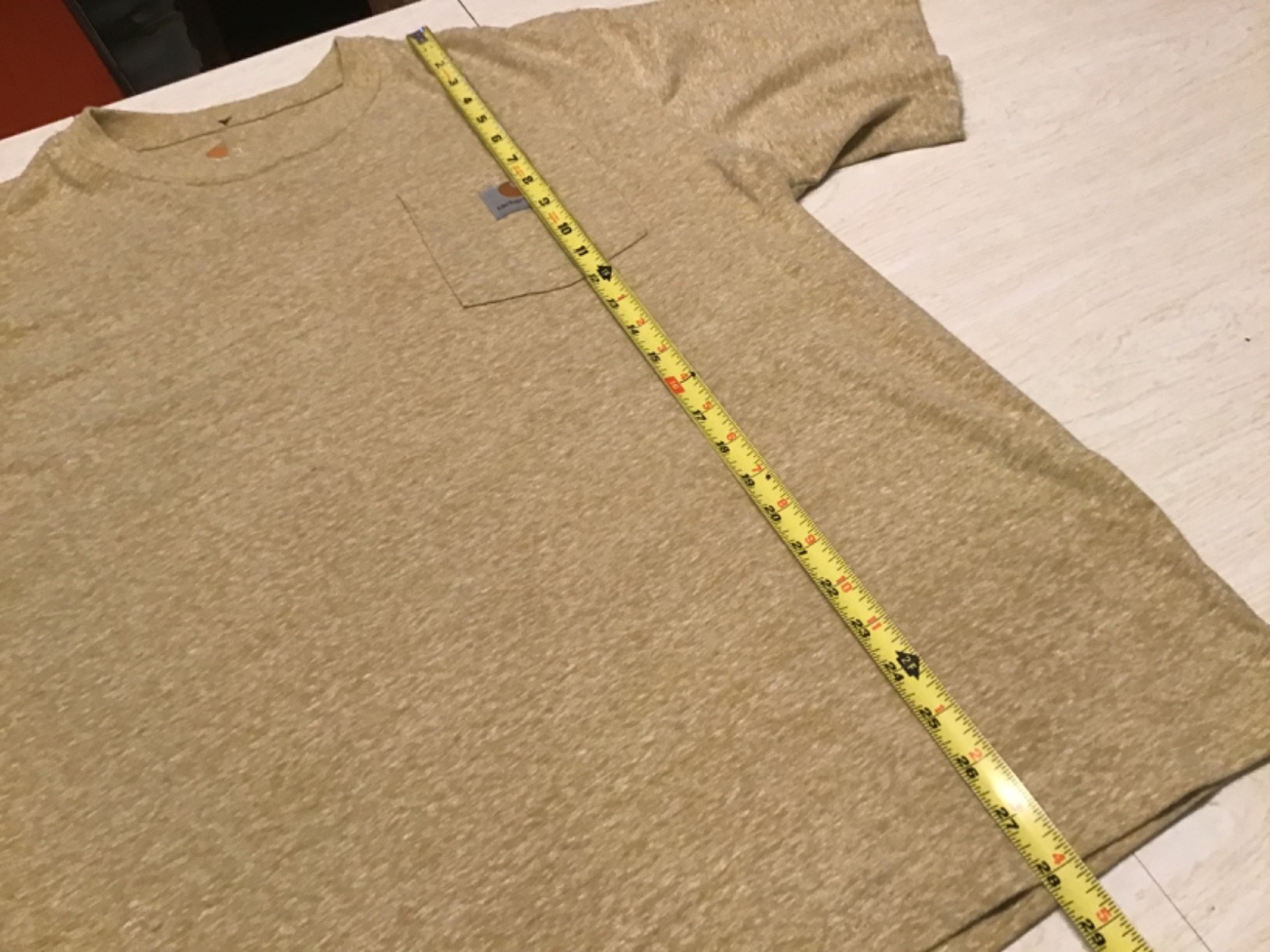 Carhartt Men’s T-Shirt LARGE Original Fit Heather Gold Pocket Tee Workwear Shirt