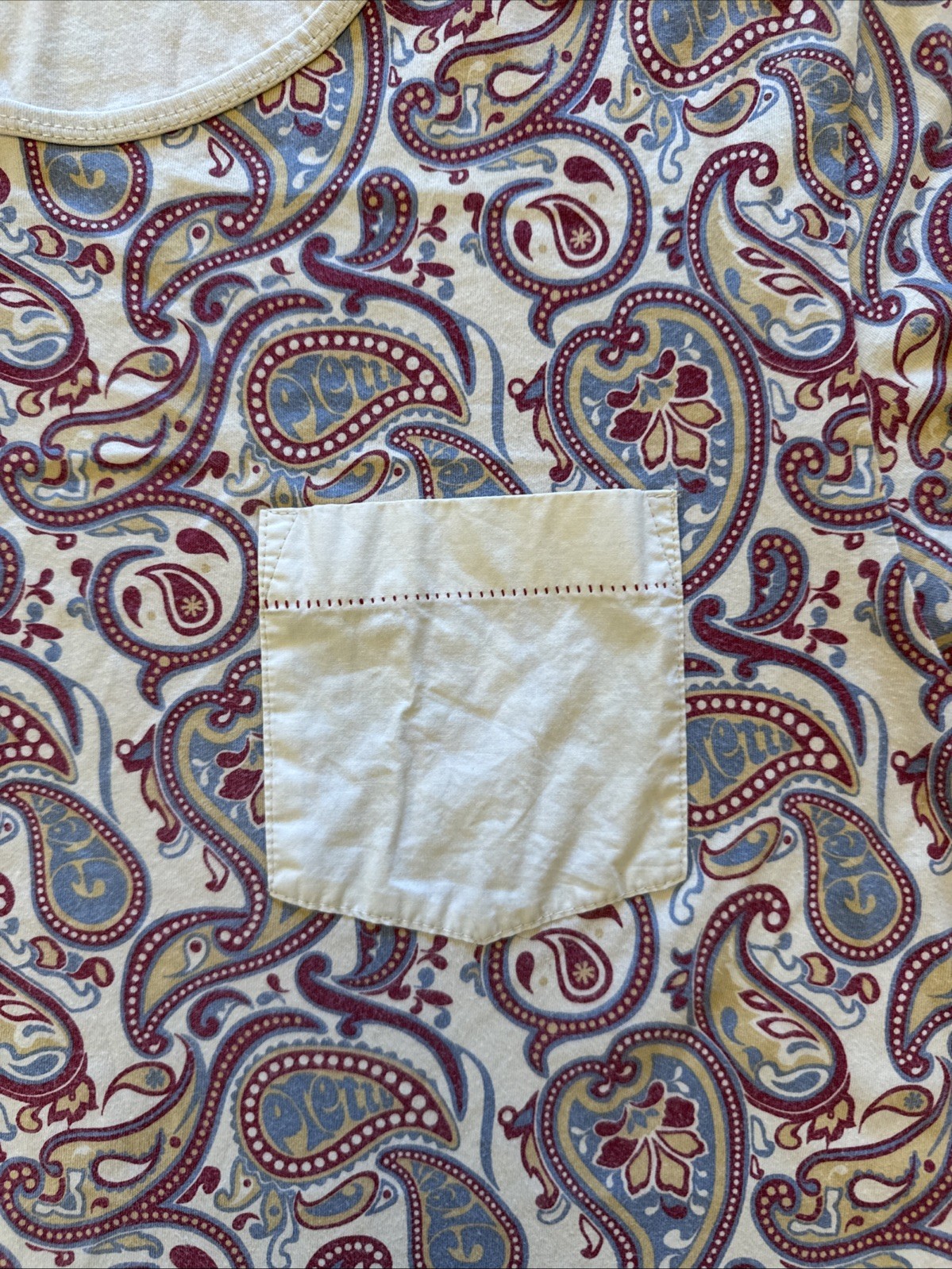 Pretty Green L Multicoloured Paisley Pattern Pocket T Shirt