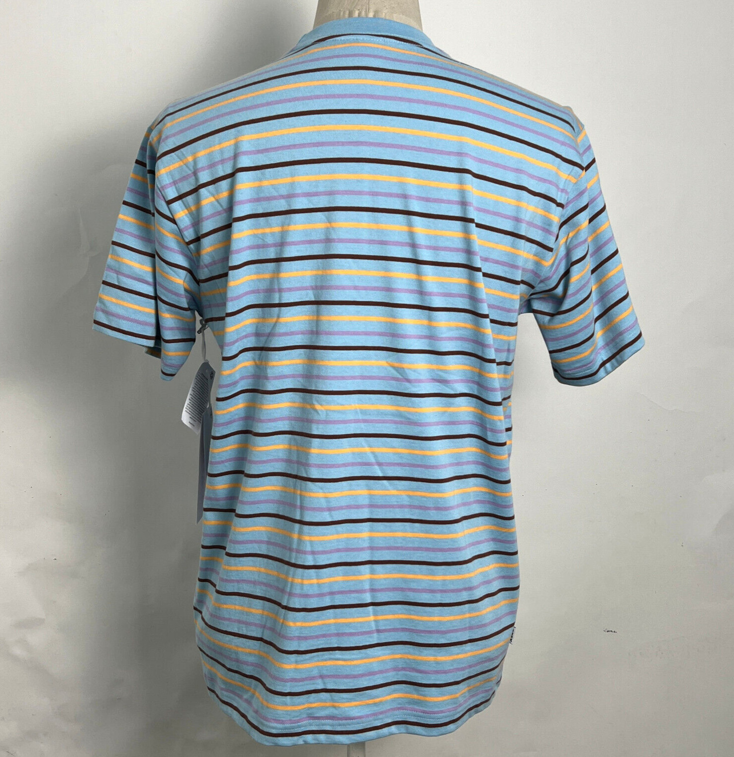Obey Men’s Knit Pocket T-Shirt Planet Sky Blue/Multi Size M NWT Shepard Fairey