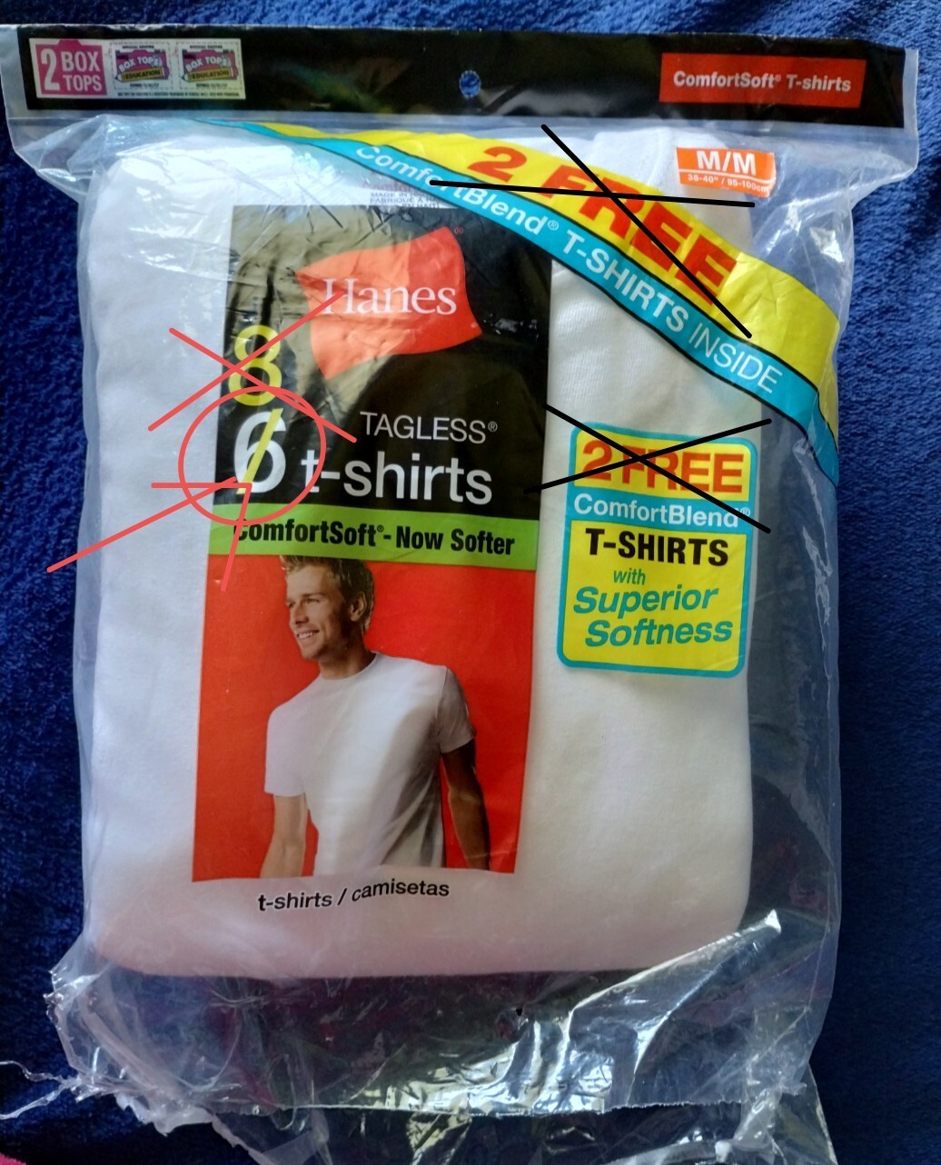 (6) New Hanes Tagless ComfortSoft ComfortBlend Undershirts T-Shirts Med Open Bag
