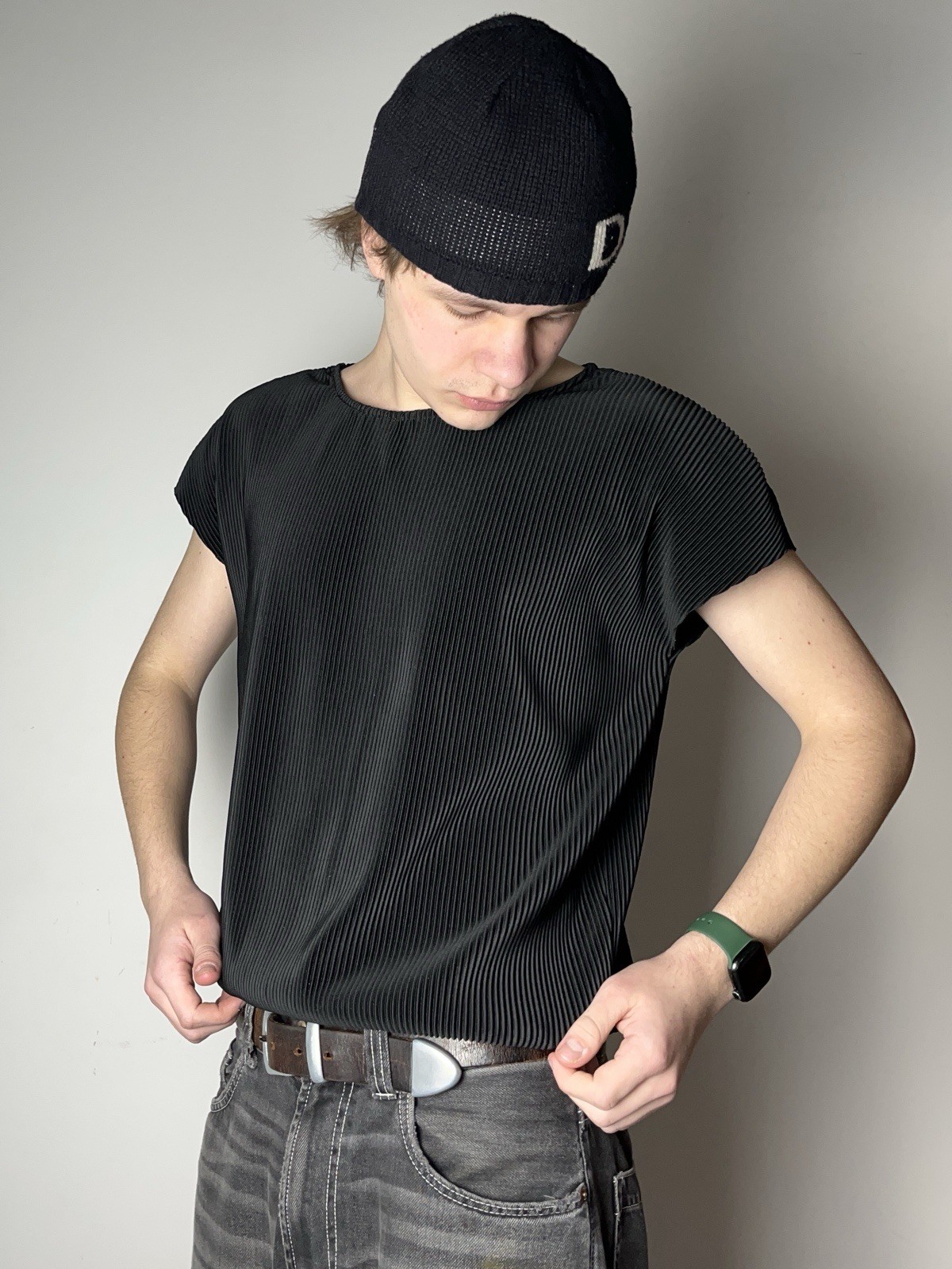 🔥90’s Issey Miyake Pleats Please Style Vintage Japan Sleeveless Tank T Shirt