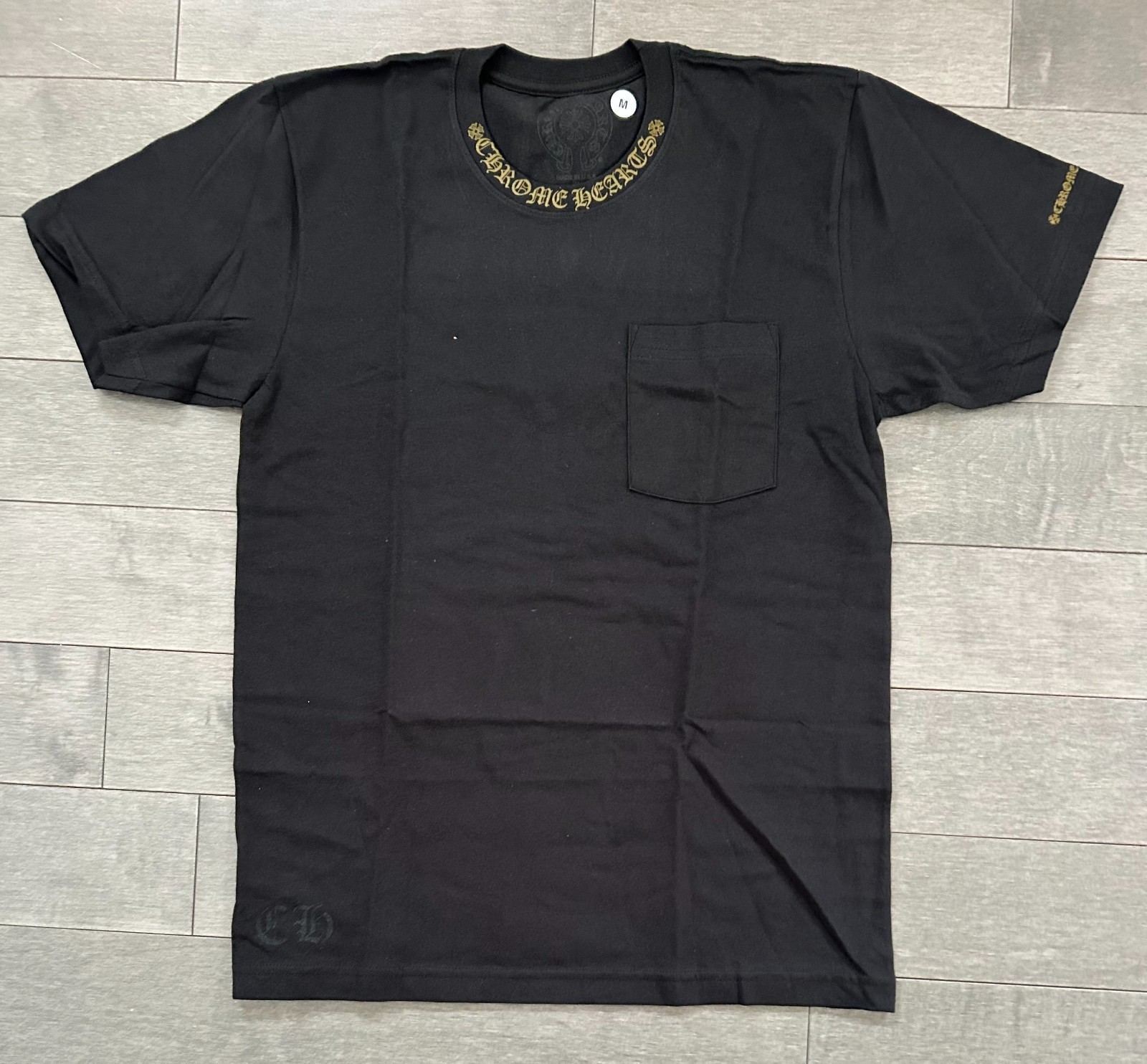 Chrome Hearts Neck Logo SS Pocket Crewneck Tee Black/Army Green Size M NEW 🚚✅