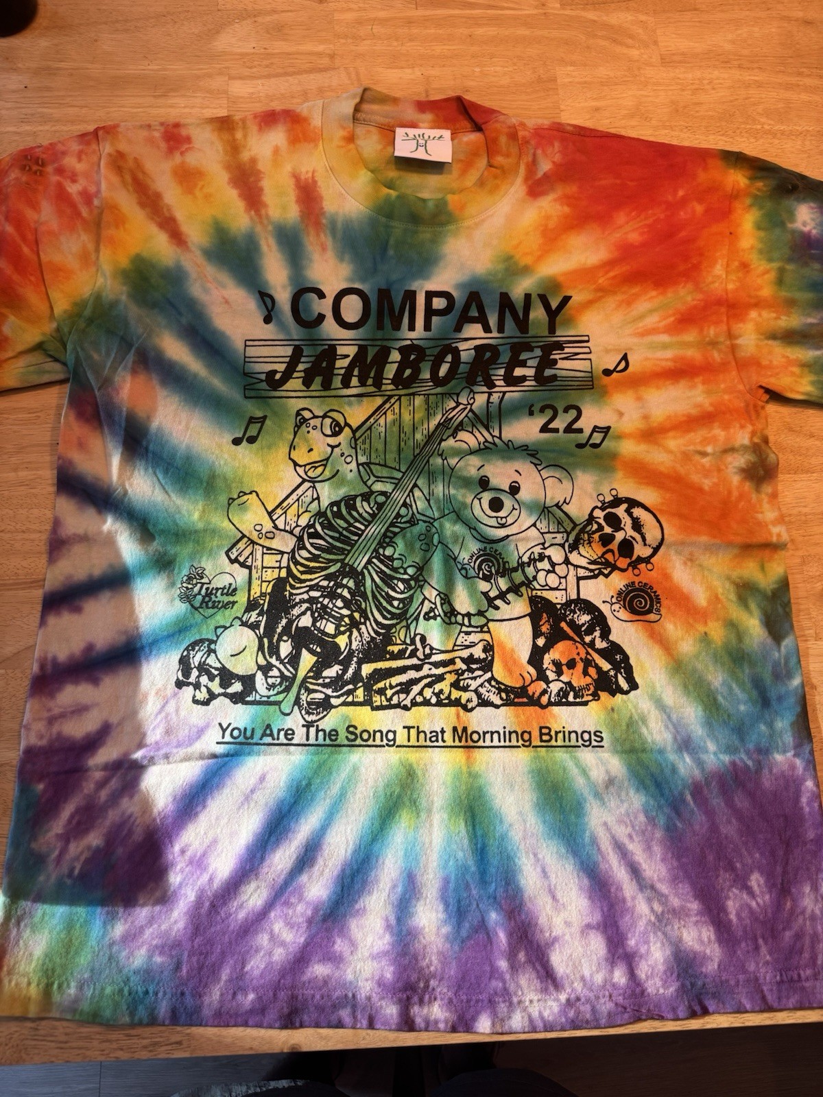 Online Ceramics Summer Tour 2022 Tie Dye RAINBOW T-Shirt Size large BRAND NEW