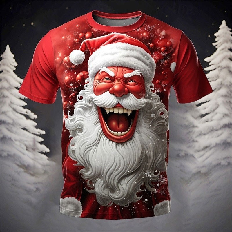 Christmas Men’s Santa Claus 3D T-shirts Graphic Santa HS211