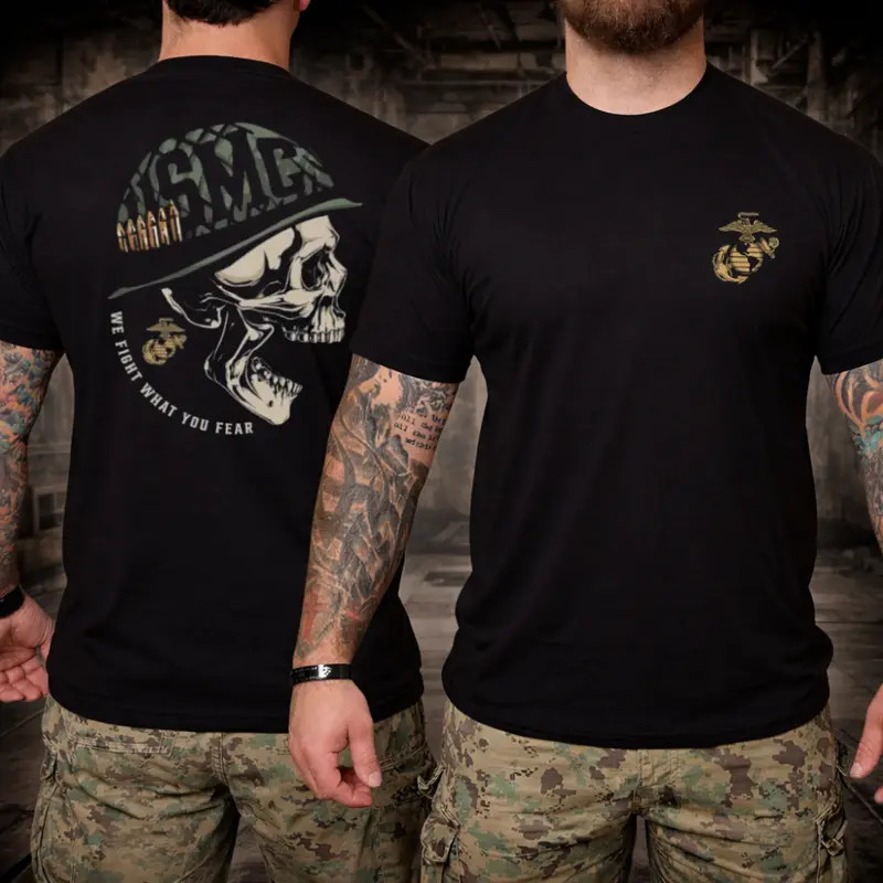 USMC We Fight What You Fear Graphic Tee, Gift For Him, Gift For Her, Trending Sh