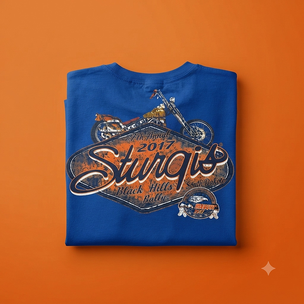 Sturgis 2017 77th Annual Black Hills Rally Blue T-Shirt Unisex Motorcycle