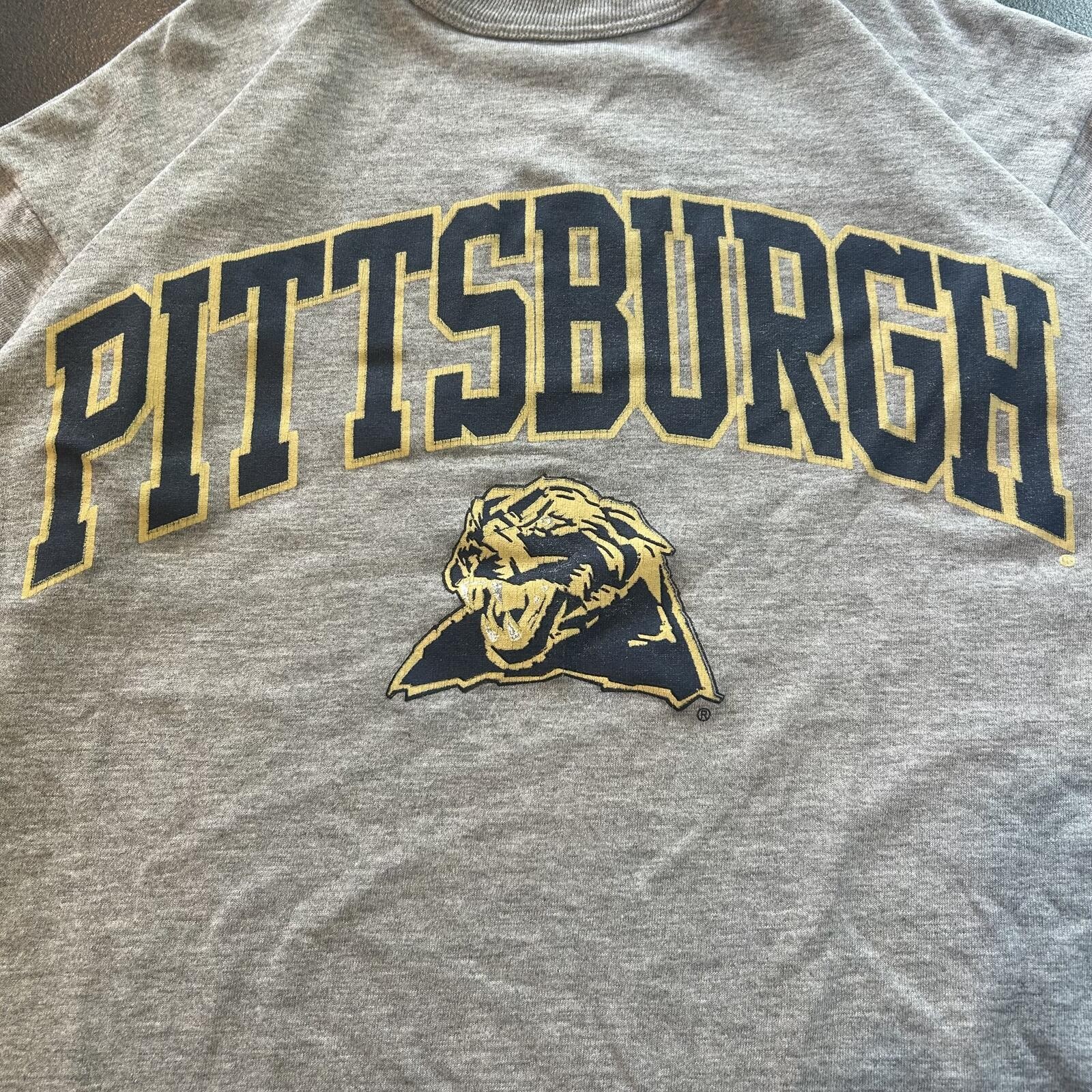 Pittsburgh Panthers Russell Athletic Grey Graphic T-Shirt Men’s Medium