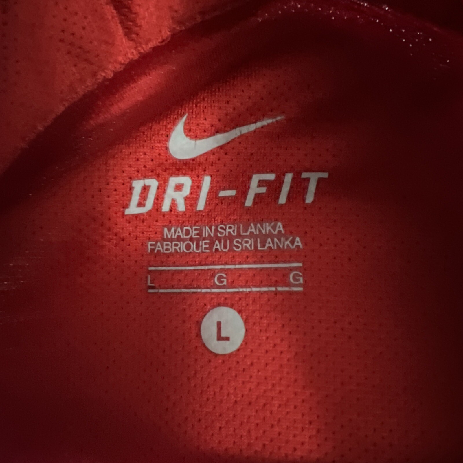 Nike Dri-Fit Men’s L Long Sleeve Running Shirt 1/4 Zip Swoosh Red 339654-656 Gym
