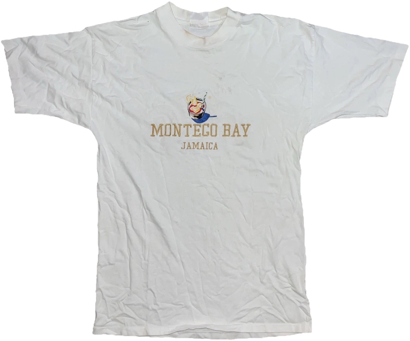 HEFTY Montego Bay Jamaica T-Shirt | No Size *Flaw* See Pics! 🍀