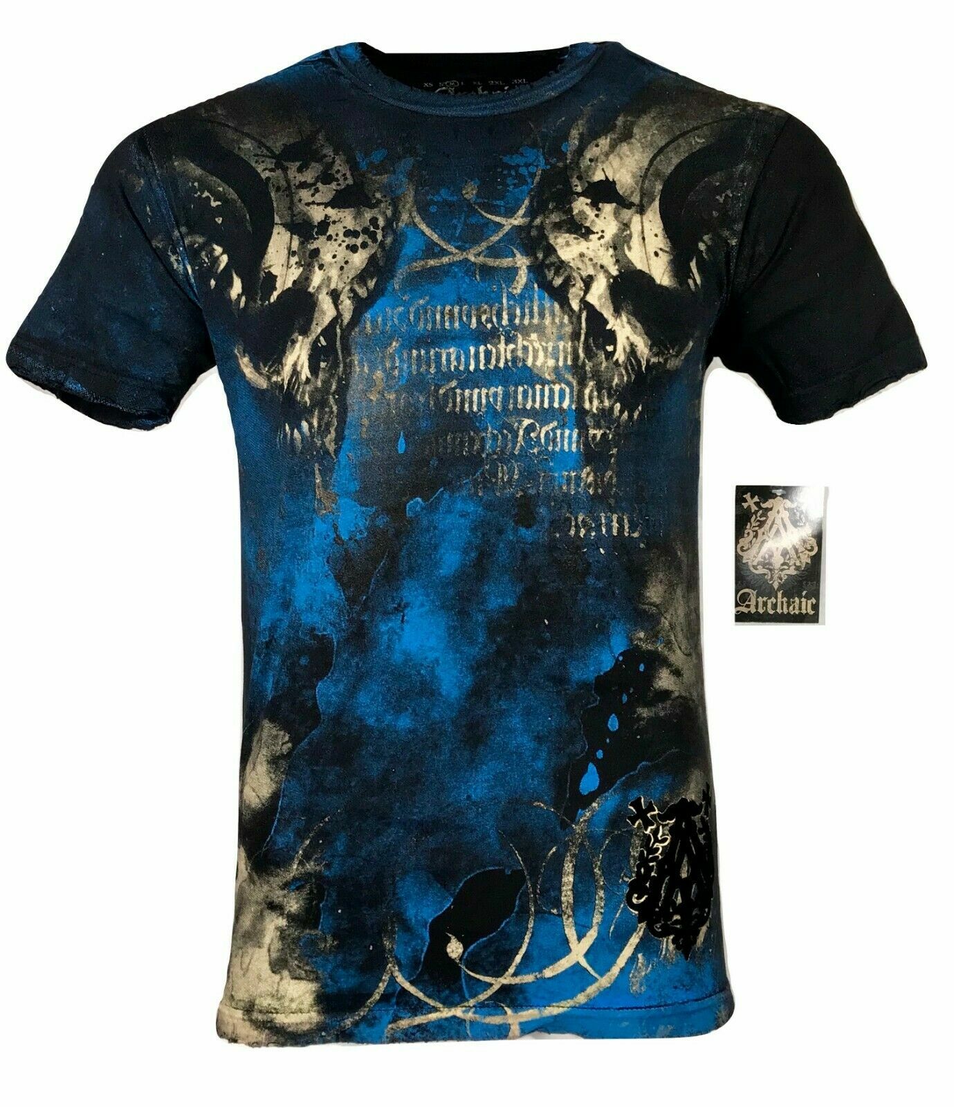 ARCHAIC by AFFLICTION Men’s T-Shirt NEWMAN Black Biker MMA S-5XL