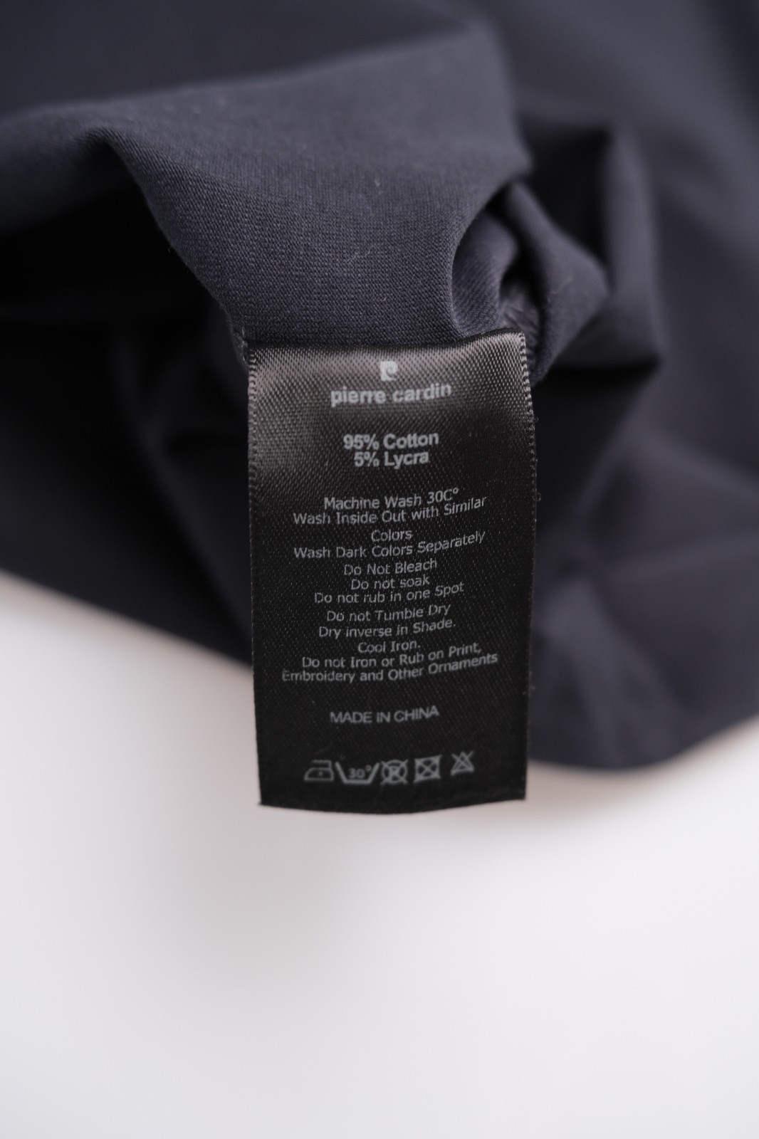Pierre Cardin T Shirt Size M Extra Slim Fit Black Logo Stretch Cotton Elastane