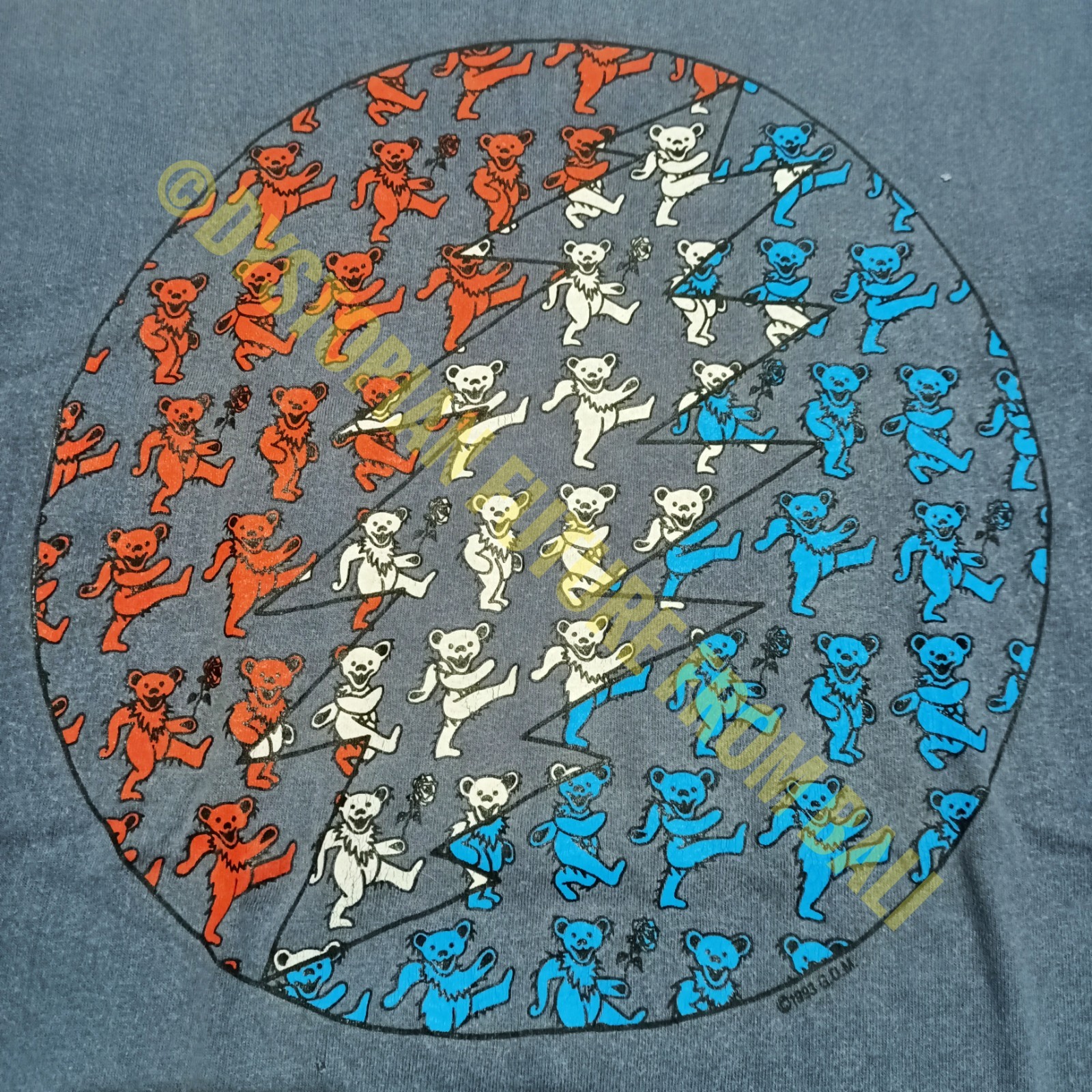Vintage 1993 Grateful Dead – Dancing Bears 13-Point Lightning Bolt Band T-shirt