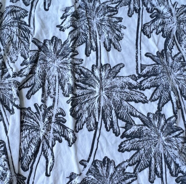 Mens Original Use sz XL White/Navy Blue Palm Tree Print T-Shirt Vacation Beach