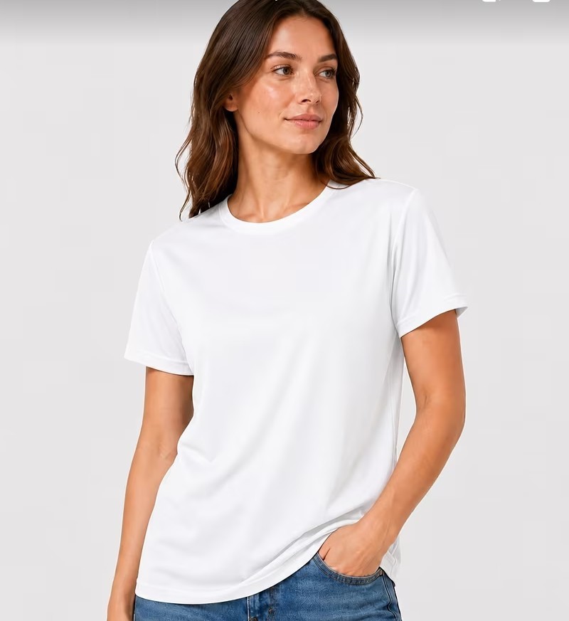 Reloust 12 Pack Medium White Crew Neck Short Sleeve Polyester T-Shirts