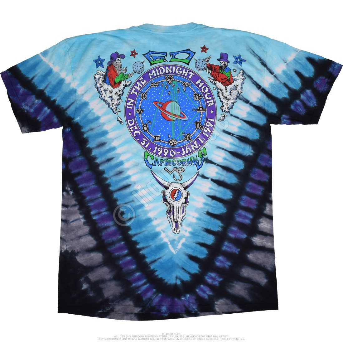 [Limited Edition] Vintage Grateful Dead Midnight Hour Tie-Dye T-Shirt Liquid Blu