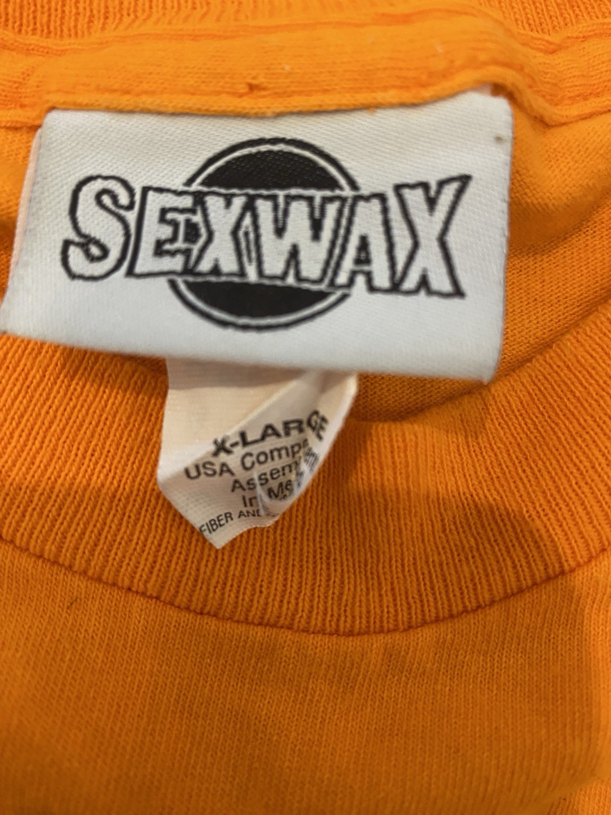 Vintage 2000s Y2K Mr. Zogs Sex Wax Surf Board Surfing Orange Cotton T-shirt XL