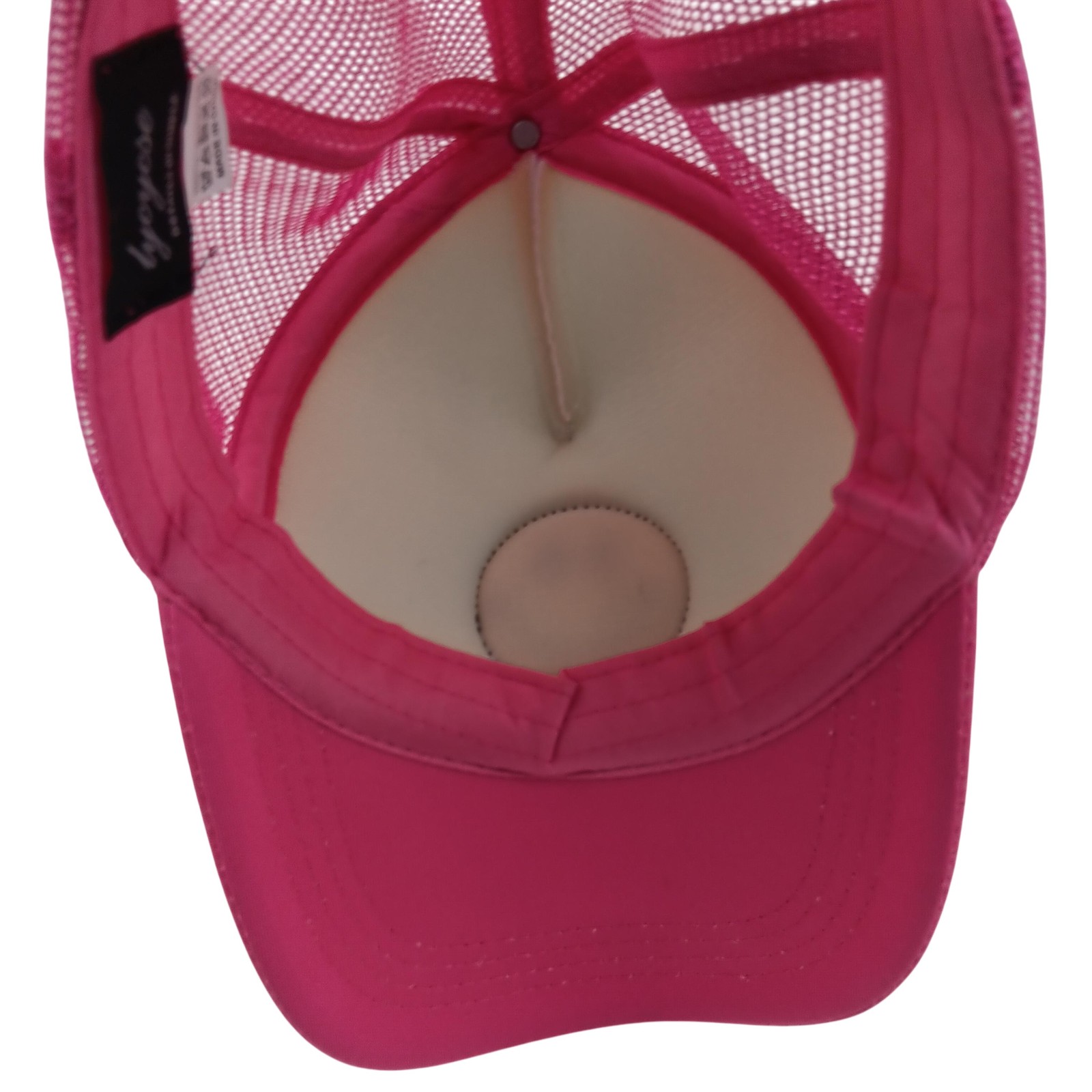 Smiley Face Hat Cap Snap Back Pink White Mesh Trucker Embroidered Patch Mens Fun