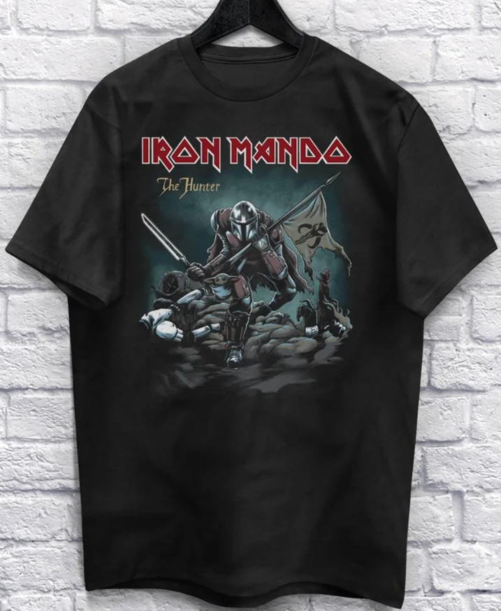 Iron Mando The Hunter War Heavy Metal Funny Metalhead Shirt Music Parody T-shirt