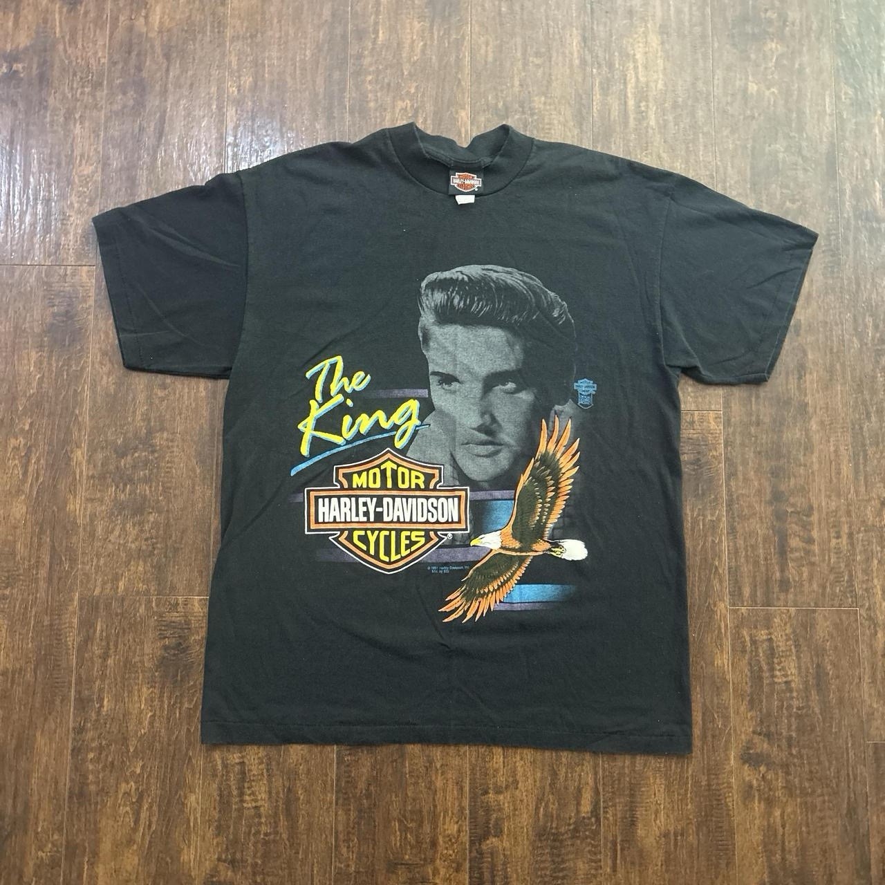 Grail VTG 90’s 1991 Elvis Presley Harley Davidson single-stitch USA T-shirt XL
