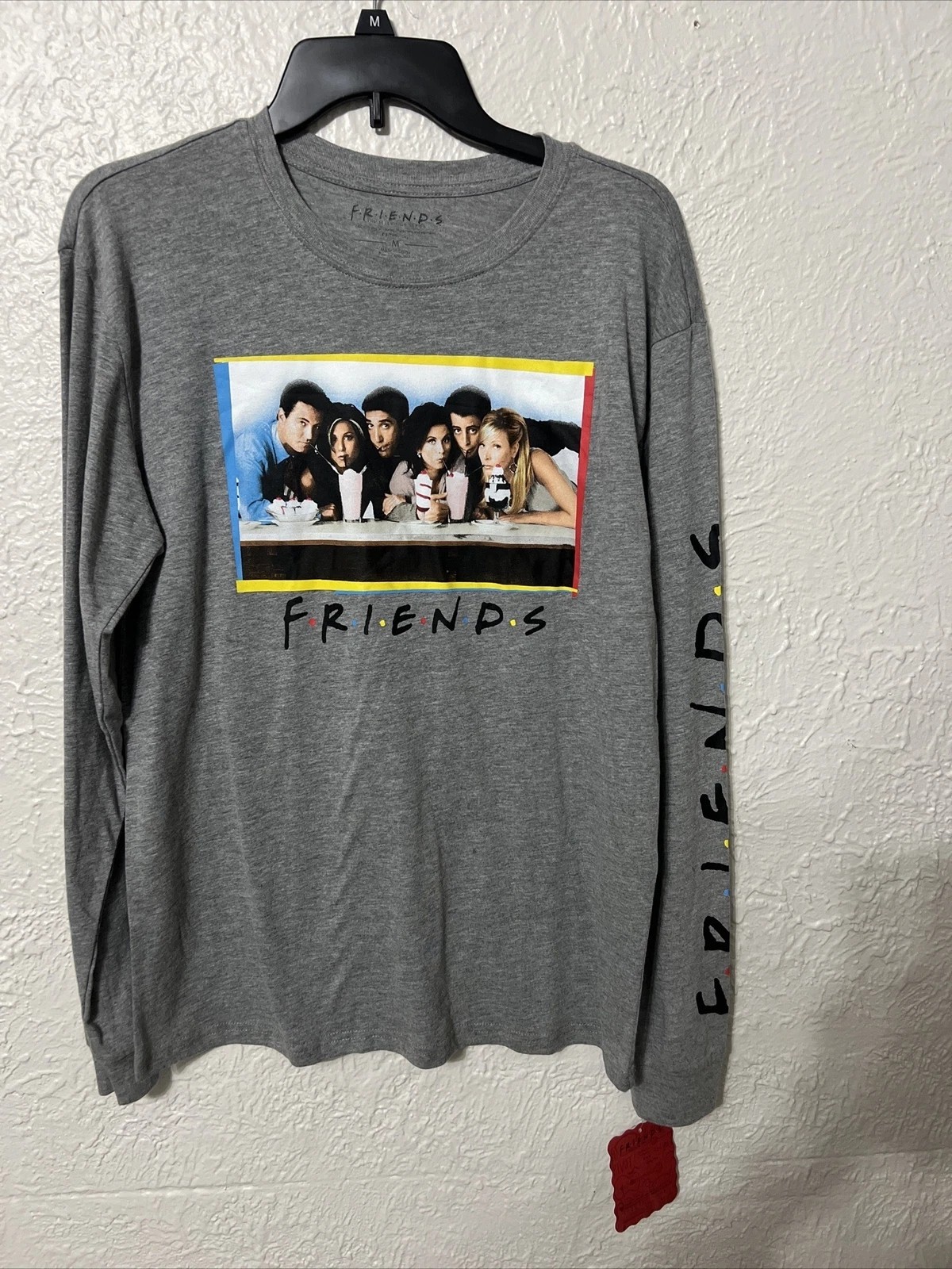 NWT – Official Friends TV Show Unisex Long Sleeve T-Shirt – Gray – All Sizes