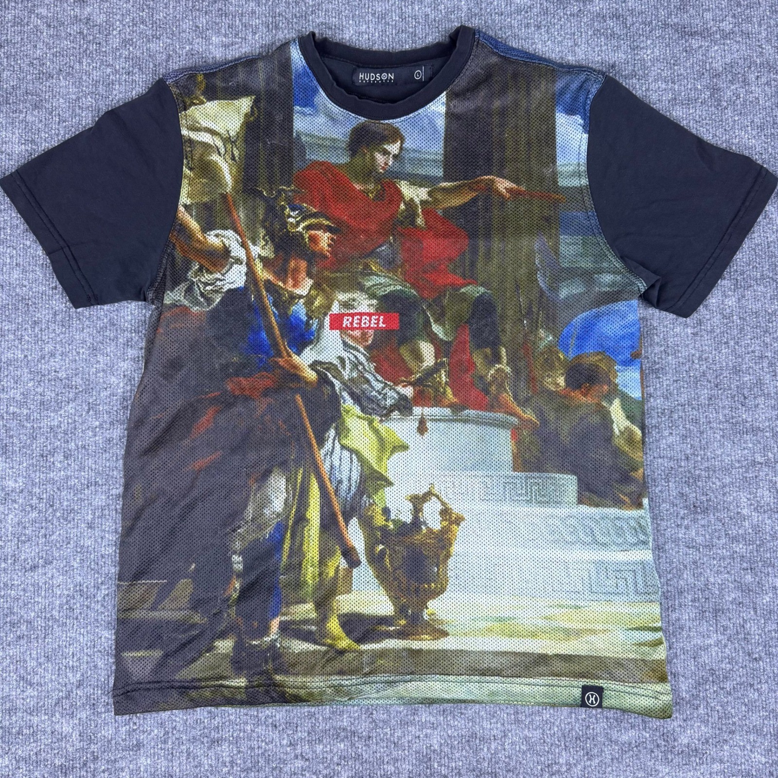 Hudson Outerwear Graphic Rebel Print Jersey T Shirt Men’s L Black Art 85 Slave
