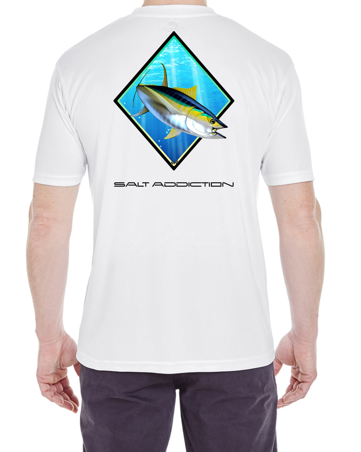Salt Addiction Short Sleeve Micro Fiber T-Shirt saltwater Tuna Fishing uv 30
