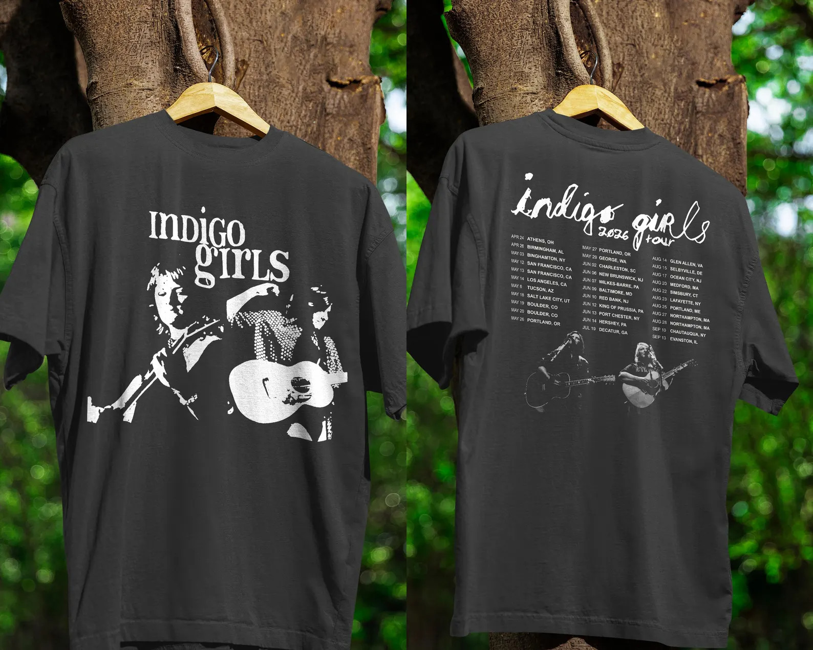 Indigo Girls Tour 2026 Shirt, Vintage Folk Rock Band Tee, Concert T Shirt