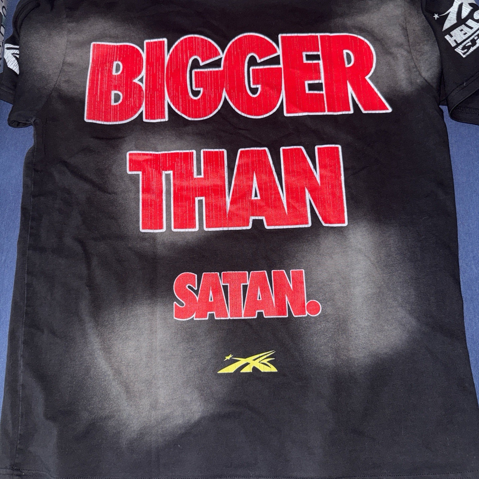 Hellstar Bigger Than Satan Black Cotton Graphic Print Crew Neck Men’s T-Shirt M