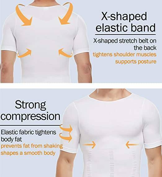 Men T-shirt Male Body Shaper Compression Shapewear Fitness Tummy Control Vest US