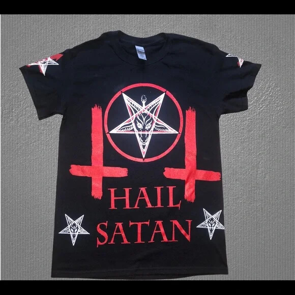 Baphomet Sigil Hail Satan T Shirt S to 2XL Sizes Inverted Pentacle Pentagram