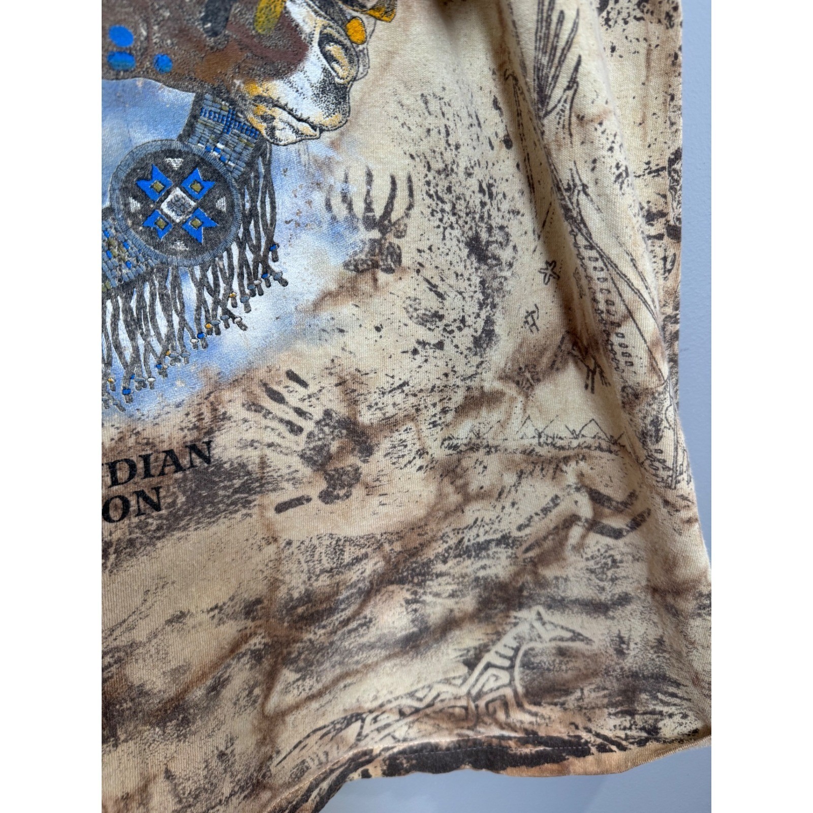 Mens Native American Indian Chief Wolf Eagle Graphic T Shirt All Over Print