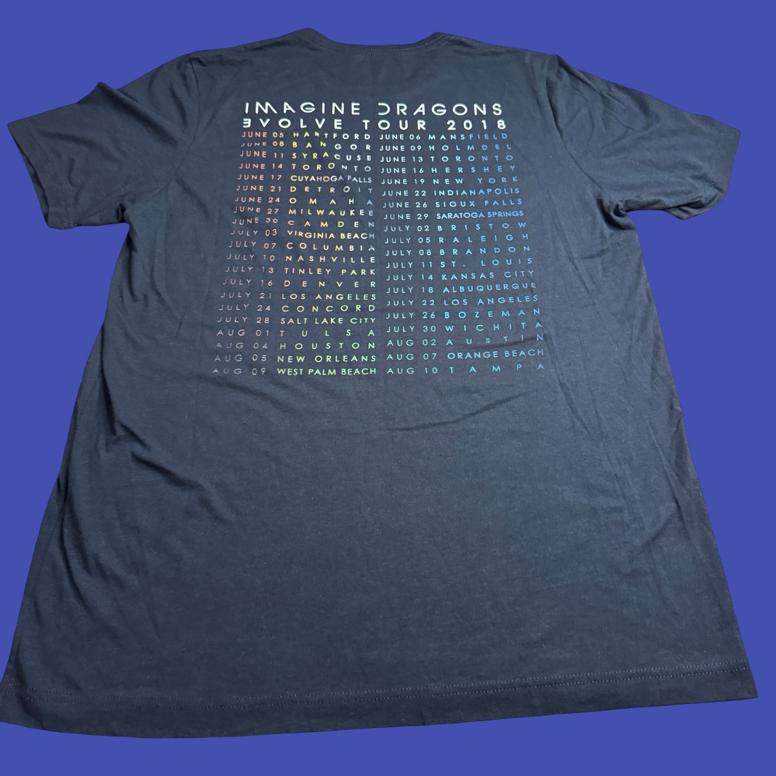 Imagine Dragons Mens L Evolve Tour 2018 Official Concert Merch 2 Sided T Shirt