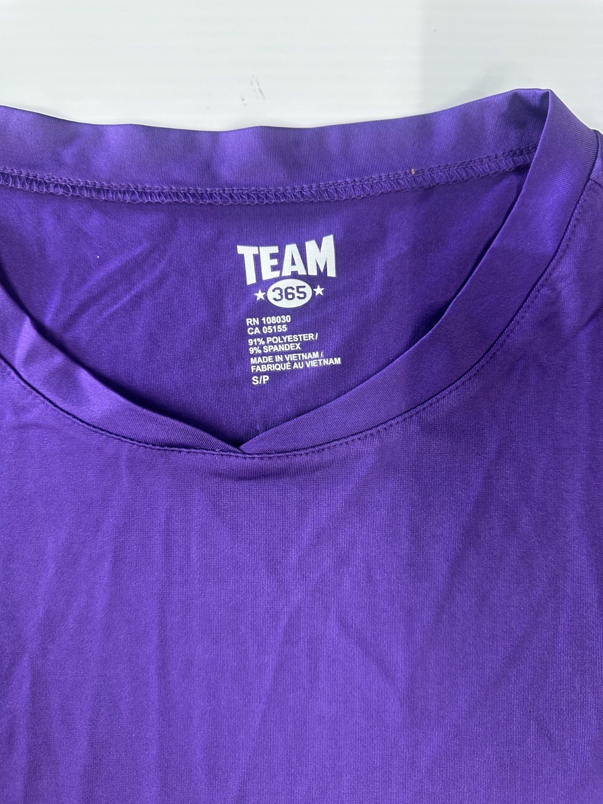 Team365 Men’s Activewear T-Shirt Athletic V Neck Sport Jersey Tee Purple – Small
