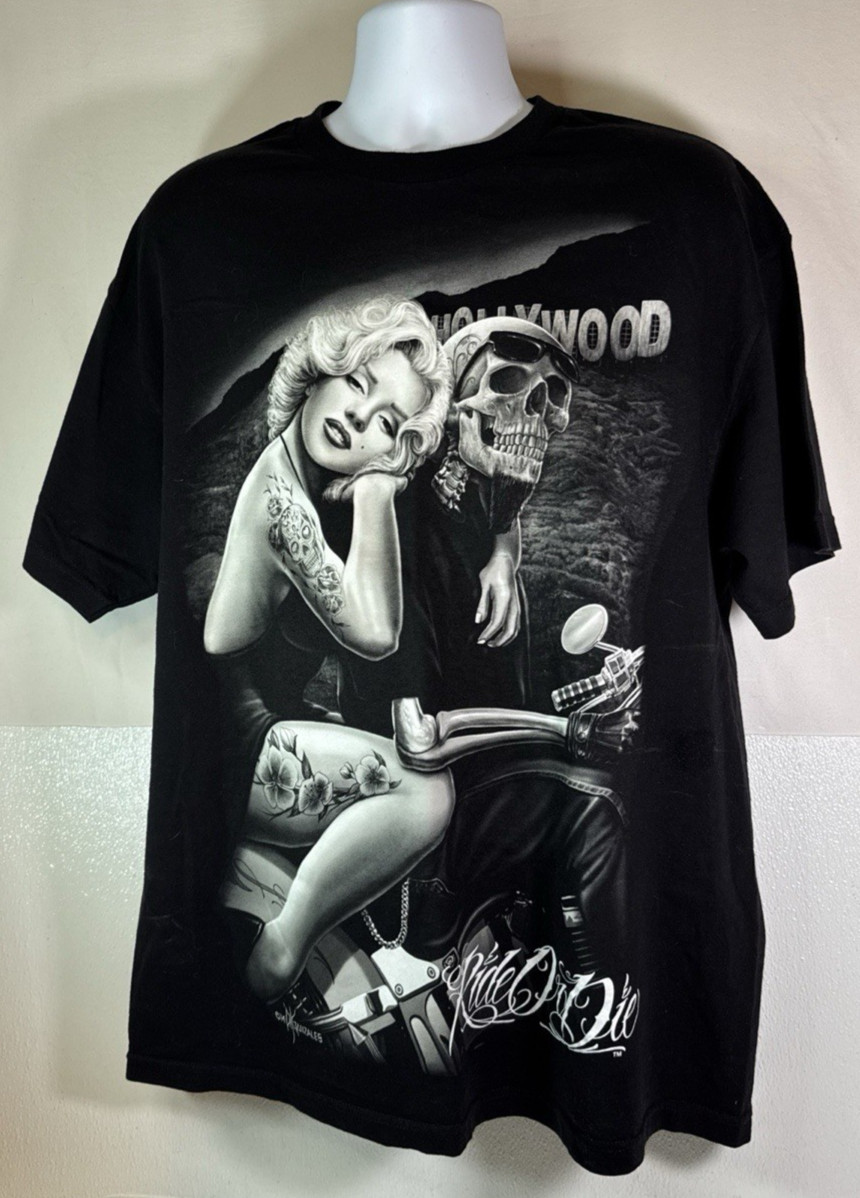 DGA, David Gonzales Art, “Ride or Die”, Ink Men’s Cotton Tee Shirt Size XL