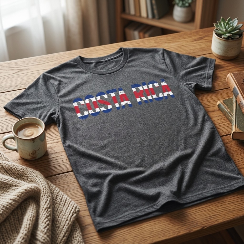 Costa Rica T-shirt Flag Patriotic Nationality Country Costa Rica Tee Shirt TA79