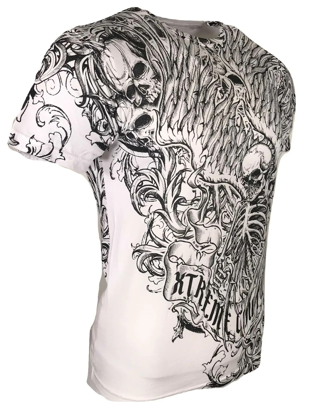 Xtreme Couture by Affliction Men’s T-Shirt ACCUSER Skull Biker