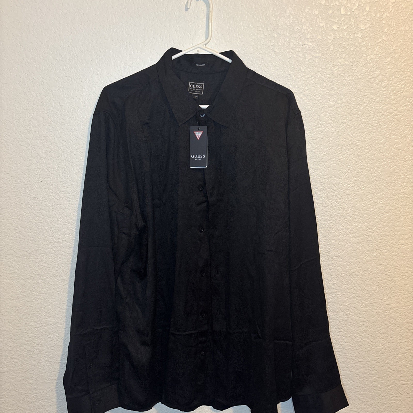 Guess Men’s regular fit Shirt Long Sleeves Paisley Print Allover Size XL
