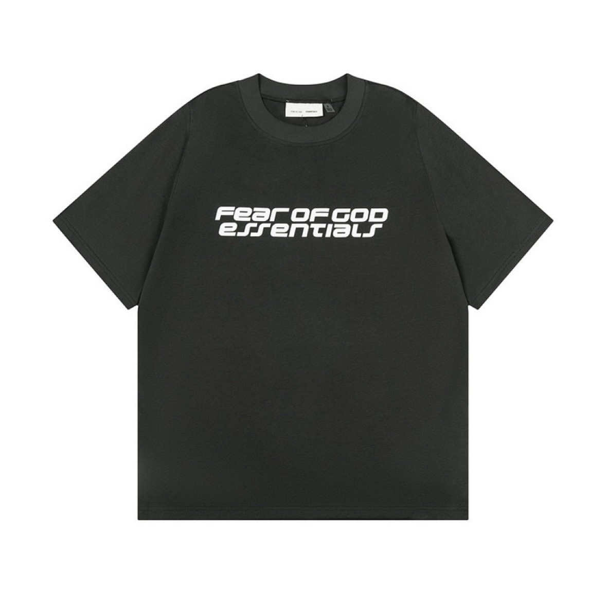 Essentials Fear Of God Wavy Lettering Tee Black