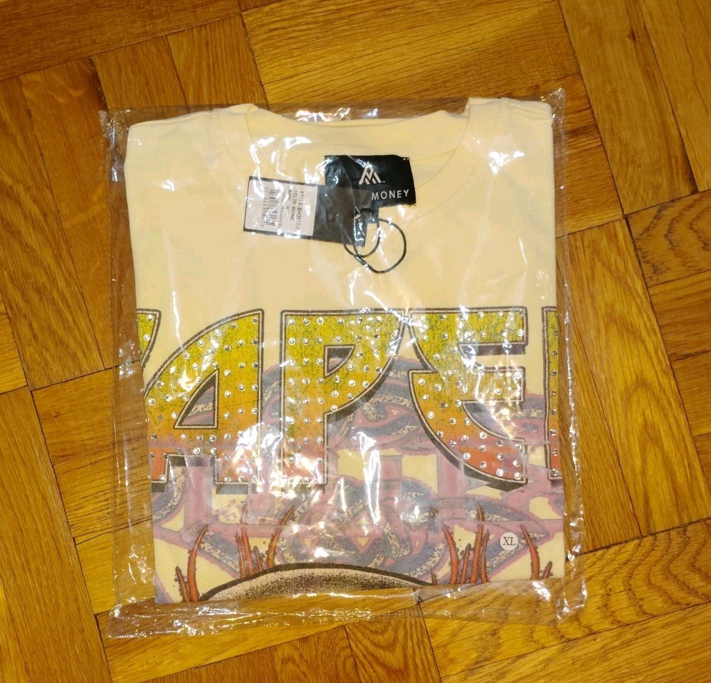 Paper Money Eight ball Rinestone Front And Back T-Shirt XL Brand New