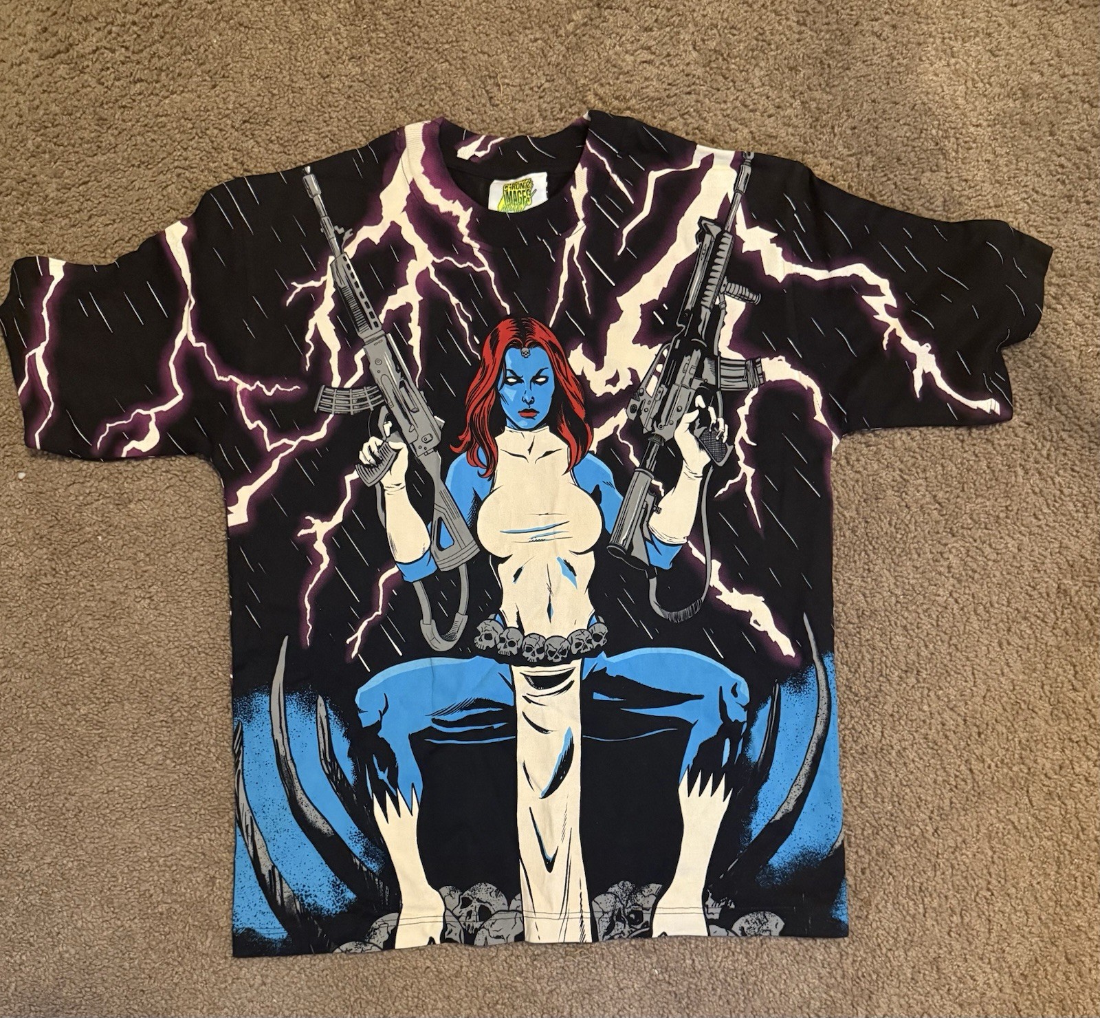 Marvel X-men Mystique Chronic Images T-Shirt Black Small