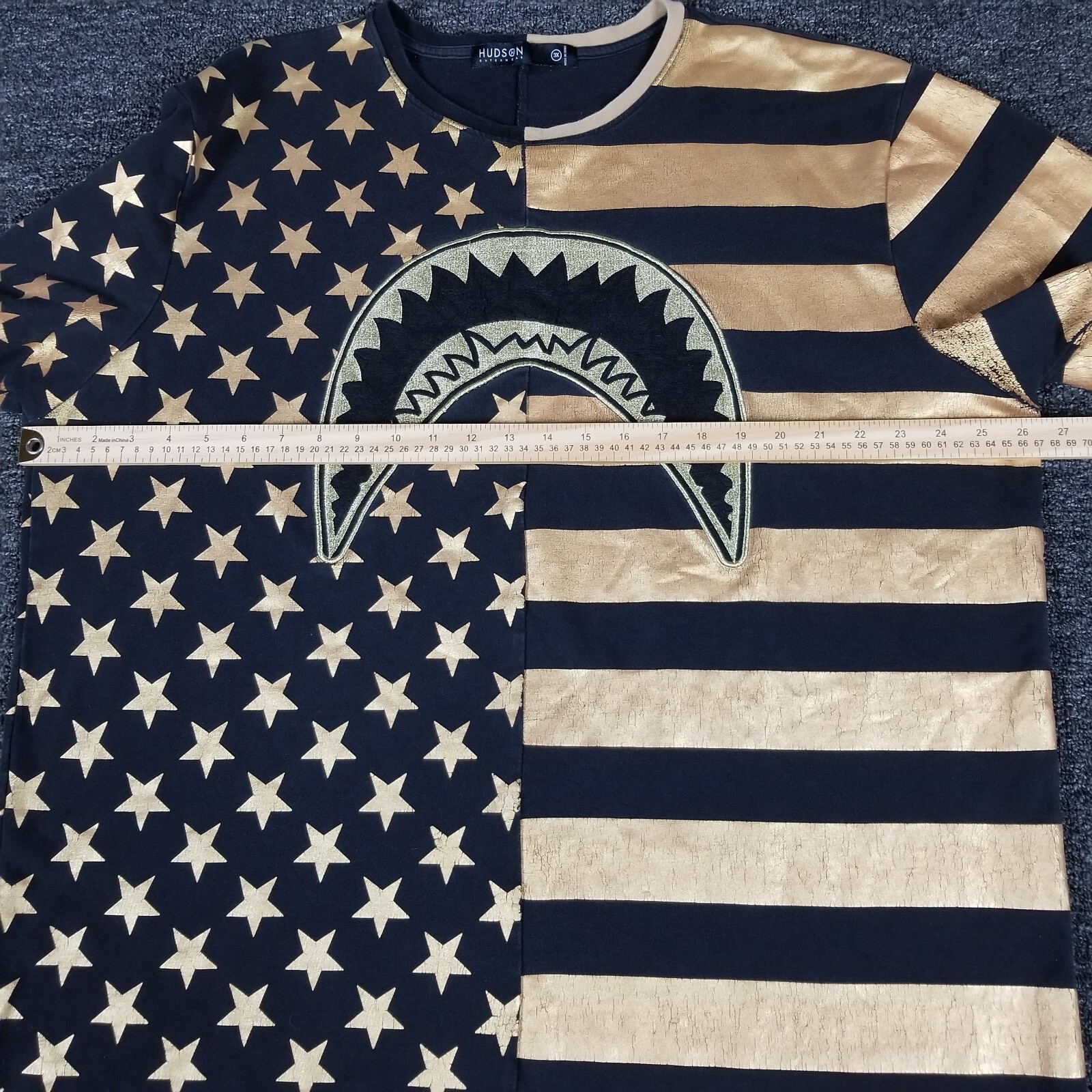 Hudson Outerwear Shirt Mens 3X American Flag Black Stars Stripes We Get Money