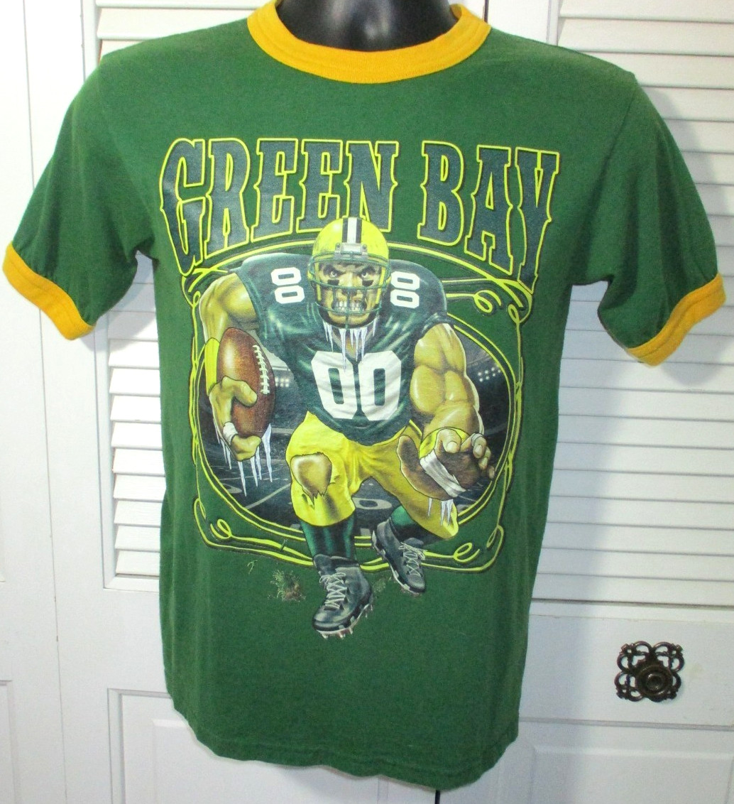 Vtg GREEN BAY PACKERS Ringer T-Shirt~Augusta Sportswear~Men’s S (XS-S)~Used
