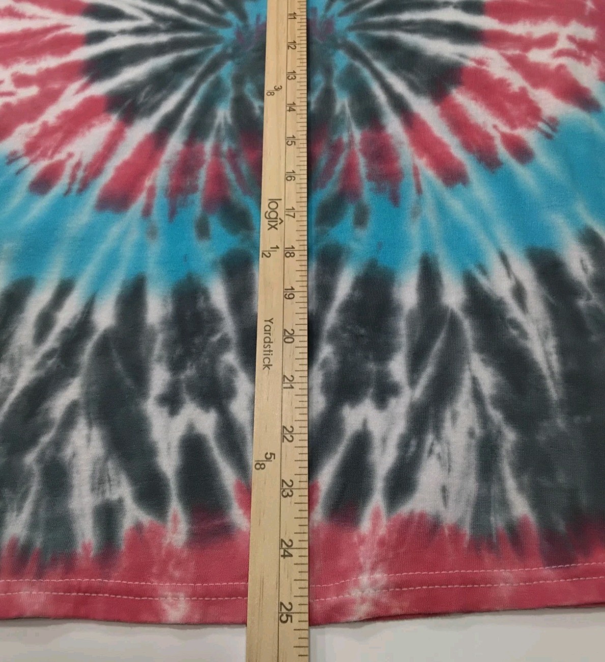 New Tie Dye Mens Small T-Shirt Red Blue Multicolor Summer Swirl Spiral