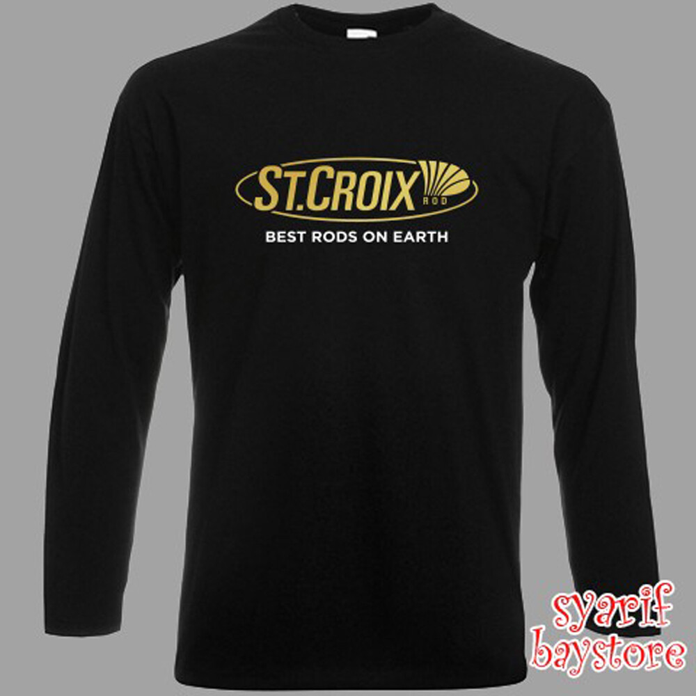St. Croix Fishing Long Sleeve Black T-Shirt Size S to 2XL
